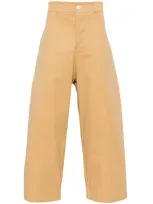 Sage Nation Neutral Wide-leg Trousers In Beige