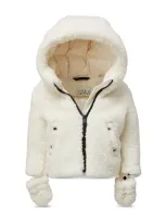 Sam Unisex Snowball Faux Shearling Hooded Down Jacket - Baby In White