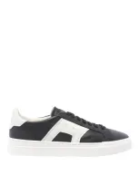 Santoni Double Buckle Sneakers In Black