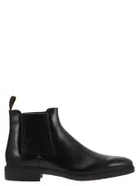 Santoni Easy Leather Boot In Black