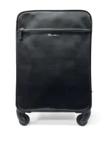 Santoni Leather Travel Bag In Black