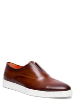 Santoni Money Oxford Sneaker In Brown