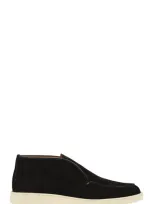 Santoni Suede Desert Boot In Black