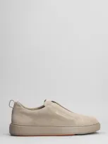 Santoni Victory Sneakers In Taupe Suede In Neutrals