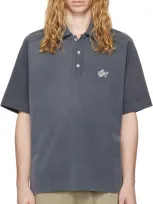 Serapis Gray Dyed Sailor Polo In Grey