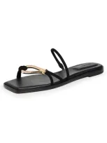 Simkhai Love Knot Flat Sandals Black