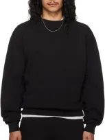 Skims Black Terry Classic Crewneck Sweatshirt In Washed Obsidian