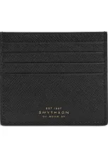 Smythson Panama Leather Card Holder In Black