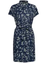 Sport B. By Agnès B. Allover-print Stripe Shirt Dress In Blue