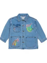 Stella Mccartney Kids' Shooting Star Denim Jacket In Blue