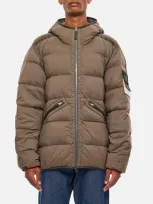 Stone Island Real Down Jacket In Brown