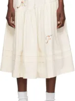 Story Mfg. Off-white Juniper Midi Skirt In Ecru Meadow