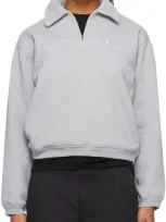 Stussy Gray Half-zip Sweatshirt In Grey Heather