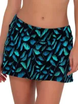 Sunsets Printed Sporty Skirted Bikini Bottom In Cascade Seagrass