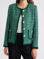 Tahari Asl Bouclé Jacket In Juniper Multi