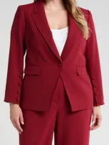 Tahari Asl One-button Blazer In Mulberry