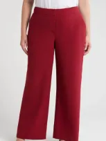 Tahari Asl Wide Leg Pants In Mulberry