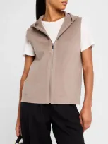 Theory New Divide Wool Hooded Vest In Cindr Mel