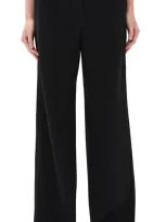 Theory High-waist Double-knit Trousers In Blk