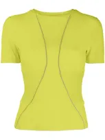 There Was One Mesh-inserts Short-sleeved T-shirt In Yellow