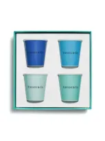 Tiffany & Co Set-of-four Bone China Coffee Cups In Blue