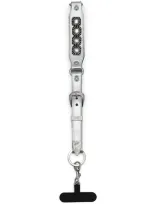 Toga Leather Phone Handle Strap In Silver