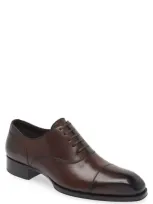 Tom Ford Elkan Burnished-leather Oxford Shoes In Brown