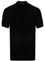 Tom Ford Monogram-embroidered Polo Short In Black