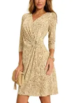 Tommy Bahama Clara Playa Python Faux-wrap Dress In Travertine