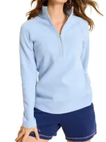 Tommy Bahama New Aruba Stretch Cotton Half Zip Pullover In Light Sky Heather