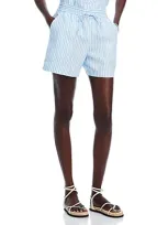 Tommy Bahama Ocean Surf Striped Linen Shorts In Glass Bead Blue