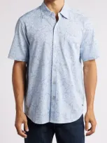 Tommy Bahama San Lucio Soirée Supima® Cotton Blend Short Sleeve Button-up Shirt In Dockside Blue