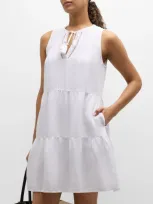 Tommy Bahama St Lucia Sleeveless Tiered Mini Dress In White