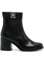 Tommy Hilfiger 65mm Logo-plaque Boots In Black