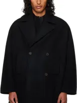 Toogood Black 'the Logger' Peacoat In Flint