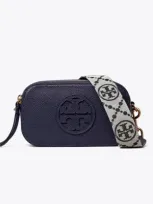 Tory Burch Mini Miller Leather Crossbody Bag In Blue