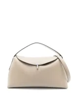 Totême T-lock Leather Top Handle Bag In White