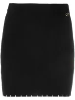 Twinset Contrast-stitching Mini Skirt In Black