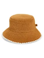 Ugg(r) Uggfluff Scalloped Faux Fur Bucket Hat In Chestnut