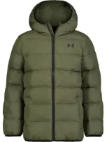 Under Armour Kids' Pronto Water Resistant Quilted Hooded Puffer Jacket In Marine Od Green