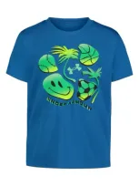 Under Armour Kids' Ua Tech™ Warped Smile Performance Graphic T-shirt In Photon Blue