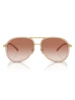 Versace 60mm Pilot Sunglasses In Pink Grad