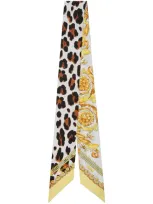 Versace Barocco-print Tie Scarf In White