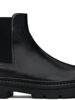 Versace Black Adriano Chelsea Boots In 1b00p Nero/ Palladio Lucido