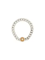 Versace Chain Bracelet With Medusa Charm In  Gold-palladium (silver)