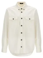 Versace Denim Overshirt Shirt, Blouse White