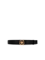 Versace La Medusa Black Leather Belt