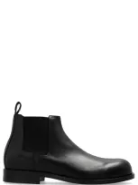 Versace Metropoli Leather Chelsea Boots In Black