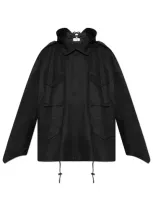 Vetements Pocket Detailed Hooded Jacket In Black