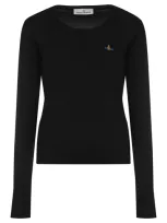 Vivienne Westwood Bea Crew-neck Wool Sweater In Black